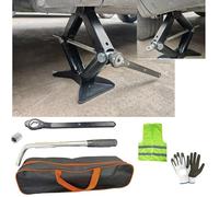 COMPATIBILE CON ALPINE A110 SOLLEVAMENTO GOMME CRIC A PANTOGRAFO DA 2 TONNELLATE CON CRICCHETTO E CHIAVE A BUSSOLA ALLUNGABILE TELESCOPICA KIT SET PER EMERGENZA STRADALE AUTO