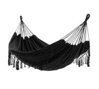 Compatibile con amaca da persona grande con frange in macramè, doppia amaca deluxe, altalena, sedia a rete, amaca sospesa for esterni.(Black 200x150cm)