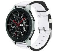 Compatibile con Amazfit GTR 47 mm/GTR 2 / Pace/Stratos 3 / Stratos 2S / GTR 3 / GTR 3 Pro Cinturino di ricambio in vera pelle di vitello (22 mm, bianco), 22mm