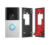 Compatibile con anello Battery Doorbell (rilascio 2024), montaggio adesivo 2 in 1 e fissaggio a vite, piastra di installazione adesiva VHB 3M & supporto No-Drill, resistente alle intemperie e