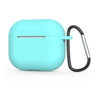 Compatibile con Apple AirPod 3rd Generation 2021, custodia protettiva in silicone con portachiavi, LED frontale visibile, blu