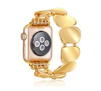 Compatibile con Apple Watch, bracciale da donna elegante e alla moda in metallo lucido dorato ovale, 38mm 40mm 41mm 42mm 44mm 45mm 46mm 49mm S10/11-42mm, Series S11 S10 S9 S8 S7 S6 S5 S4 S3 S2 S1 SE,
