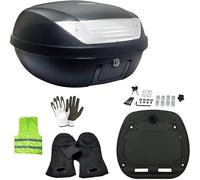 COMPATIBILE CON APRILIA ATLANTIC SPRINT 200 BAULETTO 52 LITRI SIFAM COMPLETO DI PIASTRA+MANIGLIA+KIT MONTAGGIO VALIGIA BAULE PER PORTAPACCHI MOTO SCOOTER PER 2 CASCHI NERO OPACO