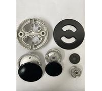 COMPATIBILE CON ARISTON INDESIT BRUCIATORI SPARTIFIAMMA SET 8 pezzi bruciatore in alluminio e piattelli in ghisa smaltati nero lucido per piano cottura a gas kit SA 399 B 906