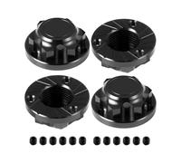 Compatibile Con ARRMA 1/7 1/8 RC Auto Parti Di Aggiornamento Accessori Ricambio 4 Pz/set In Lega Alluminio 17mm Mozzi Ruota Dadi RC Parti Auto(Black)