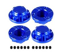 Compatibile Con ARRMA 1/7 1/8 RC Auto Parti Di Aggiornamento Accessori Ricambio 4 Pz/set In Lega Alluminio 17mm Mozzi Ruota Dadi RC Parti Auto(Blue)