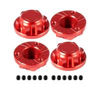 Compatibile Con ARRMA 1/7 1/8 RC Auto Parti Di Aggiornamento Accessori Ricambio 4 Pz/set In Lega Alluminio 17mm Mozzi Ruota Dadi RC Parti Auto(Red)