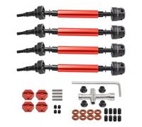 Compatibile Con ARRMA 3S BIG Per ROCK V3 1/10 RC Auto Parti Upgrade 4pcs Albero Di Trasmissione Anteriore Posteriore Metallo CVD RC Parti Auto(Red)