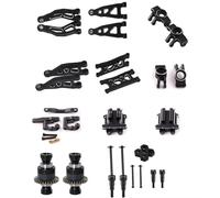 Compatibile Con Arrma Per MOJAVE Per GROM OP 1/14 RC Auto Parti Di Aggiornamento In Metallo Blocco Sterzo Braccio Sospensione Albero Trasmissione Copertura Del Cambio RC Parti Auto(Black)