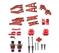 Compatibile Con Arrma Per MOJAVE Per GROM OP 1/14 RC Auto Parti Di Aggiornamento In Metallo Blocco Sterzo Braccio Sospensione Albero Trasmissione Copertura Del Cambio RC Parti Auto(Red)