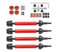 Compatibile Con ARRMA Per Rock Per Granite Per Senton Vortecks 1/10 RC Auto Parti Upgrade Albero Di Trasmissione Anteriore Posteriore Metallo CVD 4pcs RC Parti Auto(Red)