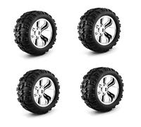 Compatibile Con ARRMA Per TRAXXAS 1/10 RC Auto Aggiornamento Parte Accessorio Per Buggy 150MM Pneumatici Camion Pneumatico Ruota Pneumatico 17Mm Esagonale RC Corsa pneumatici(Silver)