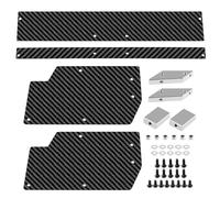 Compatibile Con ARRMA Per VENDETTA 3S 1/8 RC Parti Di Aggiornamento Per Auto Modello In Fibra Di Carbonio + Staffa Piastra Ala Posteriore Spoiler Laterale In Lega Di Alluminio RC Parti Auto(Silver)