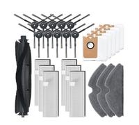 Compatibile con aspirapolvere Proscenic M7 PRO/Kyvol Cybovac S31/Uoni V980 PLUS/Honiture Q6 spazzola principale/laterale filtro HEPA parti del sacchetto della polvere (colore: 25 pezzi)