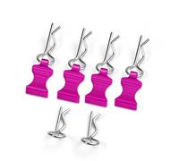 Compatibile Con Assiale Per Capra Per Yeti Per SCX10 1/5 1/8 1/10 1/12 Parti Di Auto Modello RC 4PCS Auto In Metallo Borsette Corpo Fisso Clip Con Linguetta RC Parti Auto(Rose Red)