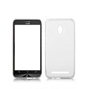 Compatibile con ASUS ZENFONE GO ZC500TG Z00VD (5.0) Copertura Custodia COVER GEL SILICONE matte protezione flessibile SLIM TPU morbida (Bianco trasparente opaco)
