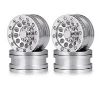 Compatibile Con Axial Per SCX10 Per Tamiya CC01 AX-10 D90 D110 1/10 RC Auto Parti Upgrade Cerchi Beadlock 4 Pz 1,9'' Con Mozzi RC Parti Auto(Silver)
