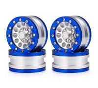 Compatibile Con Axial Per SCX10 Per Tamiya CC01 AX-10 D90 D110 1/10 RC Auto Parti Upgrade Cerchi Beadlock 4 Pz 1,9'' Con Mozzi RC Parti Auto(Blue)