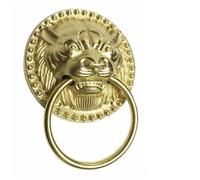 Compatibile con batacchio for porta in legno massello in stile antico con testa di leone tigre e maniglia in rame, decorazione vintage for villa(120mm copper color)