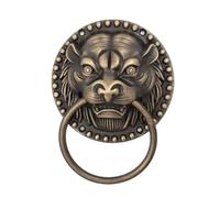 Compatibile con batacchio for porta in legno massello in stile antico con testa di leone tigre e maniglia in rame, decorazione vintage for villa(100mm bronze color)