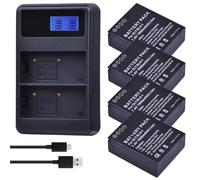 Compatibile con batteria e caricabatterie Olympus BLH-1, 1800 mAh for fotocamera E-M1 Mark II EM1-2(4 Battery Set)