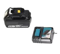 Compatibile con batteria Makita da 18 V con caricabatterie agli ioni di litio ricaricabile for BL1850 BL1880 BL1860B LXT400 utensile elettrico Makita batteria da 18 V(Makita 6Ahx1 ChargX1)