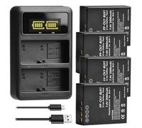 Compatibile con batteria Olympus BLH-1 e caricabatterie doppio USB a LED, 7,4 V 2000 mAh for fotocamera E-M1 Mark II(4battery and charger)