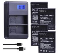 Compatibile con batteria Olympus BLH-1 e caricabatterie USB doppio, 1800 mAh for fotocamera E-M1 Mark II(4 Battery 1 charger)