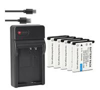 Compatibile con batteria Olympus LI-40B LI-42B e caricabatterie LED, 1200 mAh for S202 S203 S210 S220 S230 S500 S510(5 Batteries 1Charger)