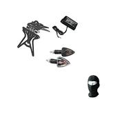 COMPATIBILE CON BENELLI BN 302 KIT PORTATARGA REGOLABILE PER MOTO UNIVERSALE NON SPECIFICO+2 FRECCE A LAMPADINA CARBON LOOK+LUCE TARGA LAMPA TUTTO OMOLOGATO
