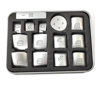 Compatibile Con Benz Per C180 C200 C230 C250 2008 2009 2010 2011 2012 2013 2014 2015 14X Pulsante Interruttore Finestrino Per Auto Adesivi Accessori Adesivi Pannello Comandi(Silver)