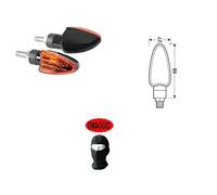 COMPATIBILE CON BETA MOTOR BETA RR 50 MOTARD SKULL COPPIA DI FRECCE A LAMPADINA 12V - 21W OMOLOGATE E13 UNIVERSALE PER MOTO LAMPA 90092 ARROW VETRO ARANCIO LUCE ARANCIO