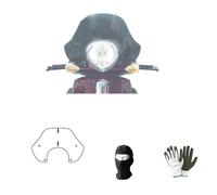 COMPATIBILE CON BEVERLY 500 2002 A 2006 A/710 CUPOLINO PARABREZZA SPOILER CLASSIC BASSO FUME' SCURO IN PMMA, COMPLETO DI ATTACCHI PER IL MONTAGGIO NERI ANTI CORROSIVO, 530X210X3 MM