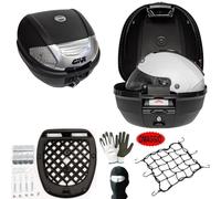 COMPATIBILE CON BIMOTA DB4 900 I.E. SEMICARENATA BAULETTO VALIGIA BAULE 30 LT MONOLOCK NERO+RETE PORTATUTTO+PIASTRA PER PORTAPACCHI MOTO-SCOOTER CASCO INTEGRALE-JET-MODULARE UNIVERSALE