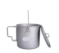 Compatibile con Boundless Voyage 1100ml Camping Titanium Hanging Pot coperchio pieghevole maniglia tazza da picnic escursionismo all'aperto