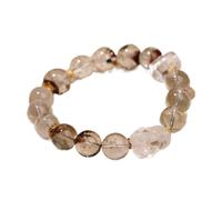 Compatibile con bracciale in argento sterling S925 con quarzo verde naturale Phantom - Gioielli multi-pietra preziosa Fu Bao Phantom in cristallo bianco intagliato a mano
