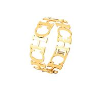 Compatibile con bracciale regolabile placcato oro, vintage semplice(B042-2-L)