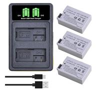 Compatibile con Canon LP-E8 Batteria 2-Pack for Rebel 550D 600D 650D 700D Kiss X4 X5 X6i X7i T2i T3i T4i T5i(3Pcs set)