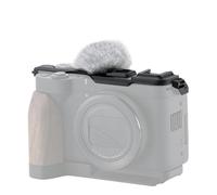 Compatibile con Canon PowerShot V1 - Kit base gabbia for fotocamera vintage con impugnatura in legno, parabrezza e piastra di montaggio superiore(Top Plate)