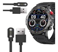 Compatibile con caricabatterie smart watch militare LIGE, ricarica magnetica USB a 2 pin, compatibile con Smart Watch LIGE Military C21 2023-AS1830C/LIGE Nuovo SmartWatch da 1,35" (nero)