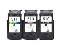 Compatibile con cartucce d'inchiostro Canon PG-510XL CL-511XL confezione da 2 ad alta resa for stampanti serie IP MP(2 BK 1 Color)