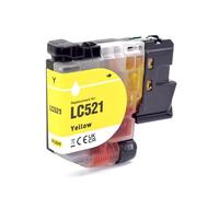 Compatibile con cartuccia d'inchiostro Brother, LC521 | Adatta for DCP-J1260W, utilizzo J1310DW, flusso di inchiostro costante, design compatto(1PC Yellow)