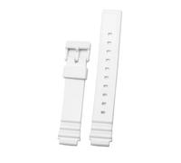 Compatibile con cinturini for orologi in resina e silicone CASIO LRW-200h bocca convessa, accessori for for da uomo donna, neri bianchi, 14 mm(White-silver)