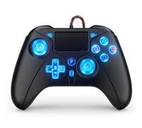 Compatibile con controller PS5, controller cablato per Playstation 5/PS4/PC, controller di gioco, gamepad con doppia vibrazione 6 assi giroscopio supporto Turbo Macro Multi Touch Pad jack audio da 3,5