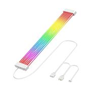 Compatibile con COOLMOON - Barra luminosa LED ARGB con cavo al neon, flessibile 8 pin/24 pin, sincronizzazione 5 V, accessorio di ricambio fai da te multifunzionale for computer(C260EX,White)