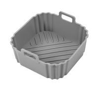 Compatibile Con COSORI, 2L, Accessori For Friggitrice Ad Aria, Teglia Quadrata In Silicone, Compatibile Con CHEFMAN, 2L, Compatibile Con Midea, 2L, Antiaderente Facile Da Pulire(Gray)