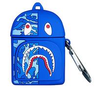 Compatibile Con Custodia AirPods 1/2 Borsa Di Squalo Blu, Bambini Adolescenti Ragazze Ragazzi Donne Protettivo Silicone Cover per Custodia AirPod, Cartoon 3D Cute Cover For AirPods Case Shark Bag Blue