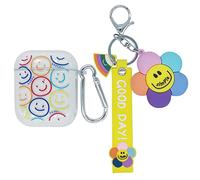 Compatibile Con Custodia AirPods 1/2 Smile, Bambini Adolescenti Ragazze Donne Silicone TPU Disegno Sorridente Cover per Custodia AirPod 1&2, Cute Cartoon 3D Smile Face Case For AirPods with Keychain