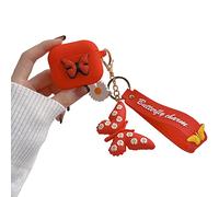 Compatibile Con Custodia AirPods 3 Generation Farfalla, Bambini Adolescenti Ragazze Donne Silicone Farfalla Cover per Custodia AirPod 3, Cute Cartoon 3D Butterfly Case For AirPods 3rd - Rosso