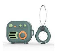 Compatibile Con Custodia AirPods 3 Generazione 2021 Radio, Bambini Adolescenti Ragazze Ragazzi Donne Protettivo Silicone Kawaii Cartoon Cute Grammofono per Custodia AirPod 3rd Case Cover - Verde retrò